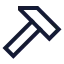 Hammer icon with stroke sharp style