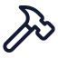 Hammer icon with stroke standard style