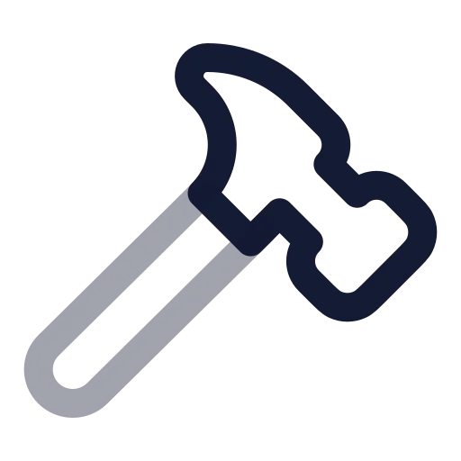 Hammer Icon in Twotone Rounded style