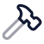 Hammer icon with twotone rounded style