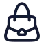 Handbag icon with stroke rounded style