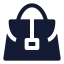 Handbag icon with solid sharp style