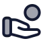 Handcoins icon with duotone rounded style