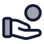 Handcoins icon with duotone standard style