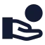 Handcoins icon with solid sharp style