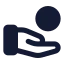 Handcoins icon with solid standard style