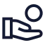 Handcoins icon with stroke sharp style