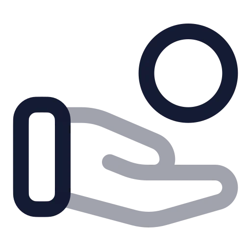 Hand Coins Icon in Twotone Rounded style