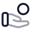 Handcoins icon with twotone rounded style