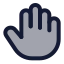Hand icon with duotone rounded style