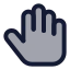 Hand icon with duotone standard style