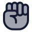 Handfist icon with duotone rounded style