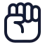 Handfist icon with duotone standard style