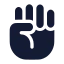 Handfist icon with solid rounded style
