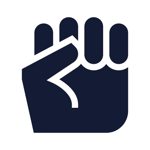 Hand Fist Icon in Solid Sharp style