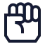 Handfist icon with solid sharp style