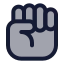 Handfist icon with solid standard style