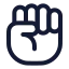 Handfist icon with stroke rounded style
