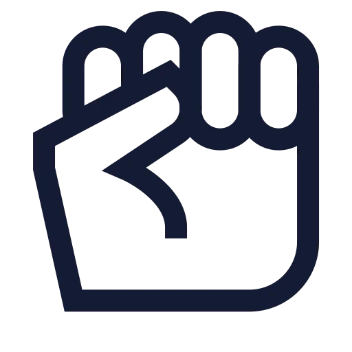 Hand Fist Icon in Stroke Sharp style