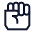 Handfist icon with stroke sharp style