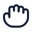 Handgrab icon with stroke rounded style