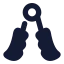 Handgrip icon with solid rounded style