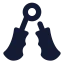 Handgrip icon with solid standard style