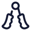 Handgrip icon with stroke rounded style