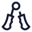 Handgrip icon with stroke sharp style