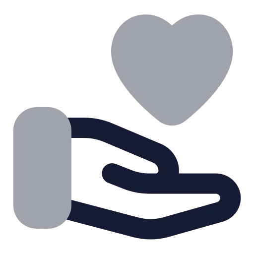 Hand Heart Icon in Bulk Rounded style