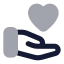 Handheart icon with bulk rounded style