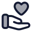 Handheart icon with duotone rounded style
