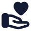 Handheart icon with solid rounded style