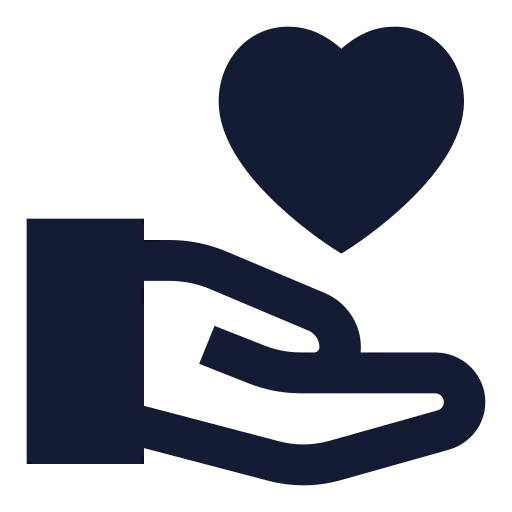 Hand Heart Icon in Solid Sharp style