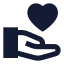 Handheart icon with solid sharp style