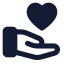 Handheart icon with solid standard style