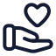 Handheart icon with stroke rounded style