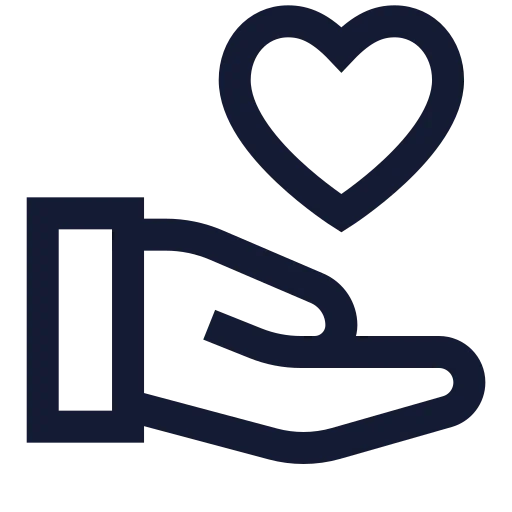 Hand Heart Icon in Stroke Sharp style