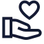 Handheart icon with stroke sharp style