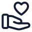 Handheart icon with stroke standard style