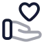Handheart icon with twotone rounded style