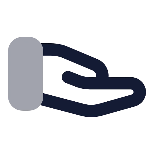 Hand Helping Icon in Bulk Rounded style