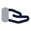 Handhelping icon with bulk rounded style