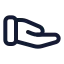 Handhelping icon with stroke rounded style