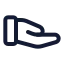 Handhelping icon with stroke standard style