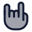 Handmetal icon with duotone rounded style