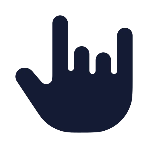 Hand Metal Icon in Solid Rounded style