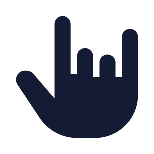 Hand Metal Icon in Solid Sharp style