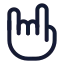 Handmetal icon with stroke rounded style