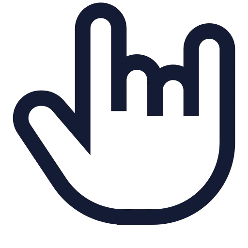 Hand Metal Icon in Stroke Sharp style